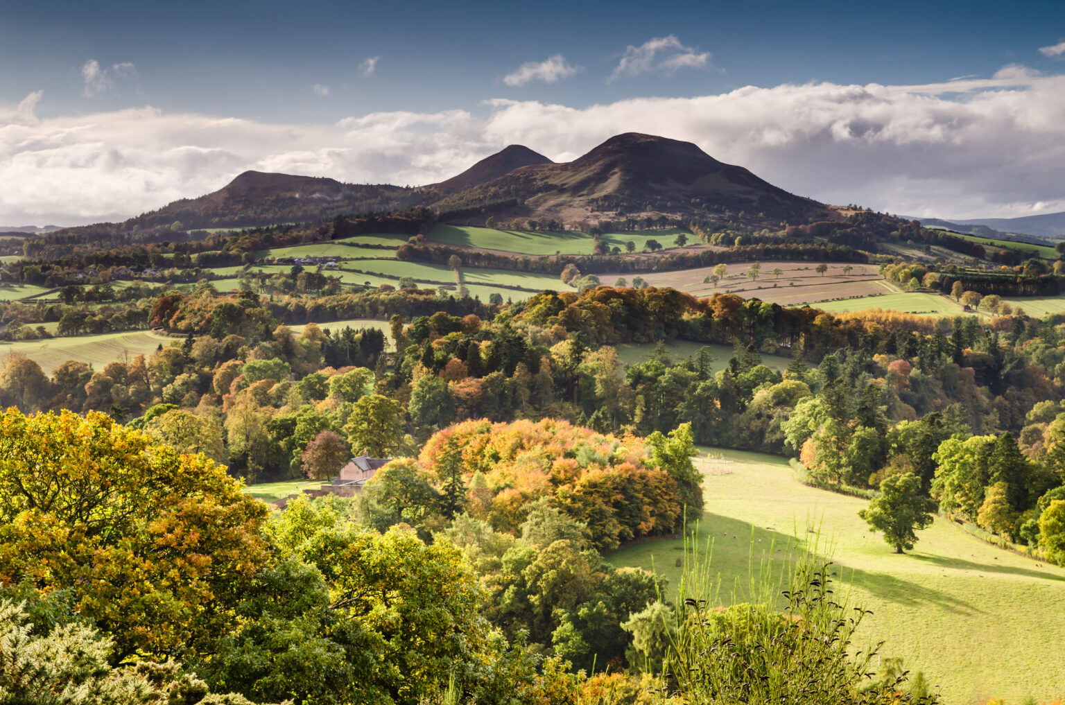 The Eildon Hills in the Scottish Borders was once a lookout point for Iron Age people and Romans